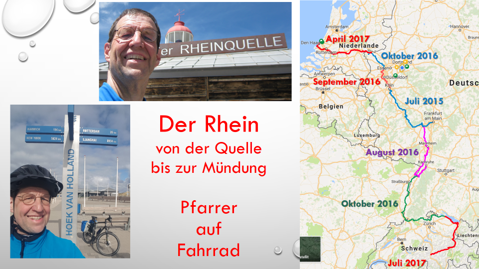 Der Rhein von der Quelle bus zur Mündung. 2 Fotos und Übersichtskarte.
